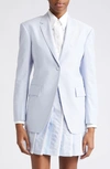 Thom Browne Single-breasted Cotton Blazer In Light Blue