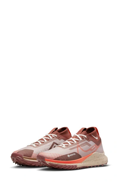 Nike Women's Pegasus Trail 4 Gore-tex Waterproof Trail Running Shoes In Taupe/ Red/ Sail