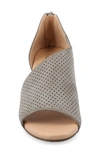 Journee Collection Aretha Perforated Wedge Sandal In Grey