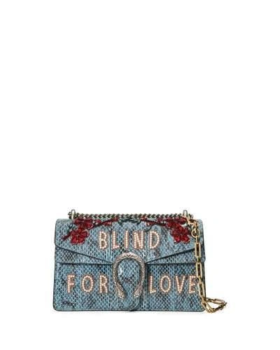 Gucci Dionysus Blind For Love Genuine Snakeskin Shoulder Bag - Blue