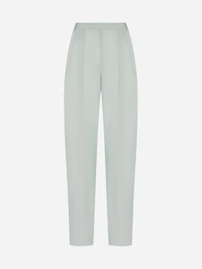 Norma Kamali Jersey Straight-leg Trousers In Dried Sage