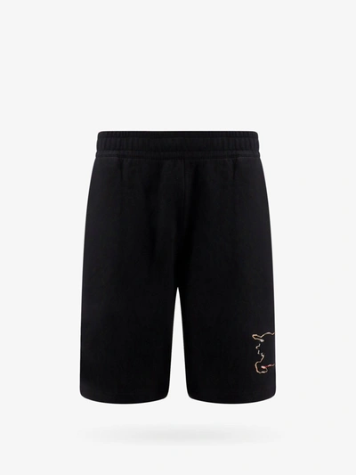 Burberry Ekd-motif Cotton Shorts In Black