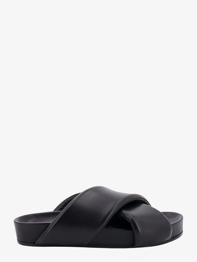 Jil Sander Crossover-strap Detail Slides In Black