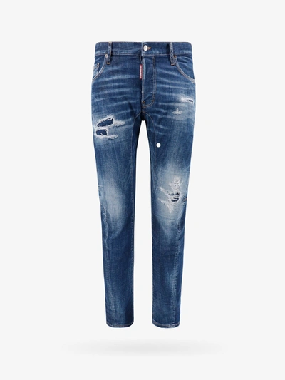 Dsquared2 Sexy Twist Cotton Jeans In Blue