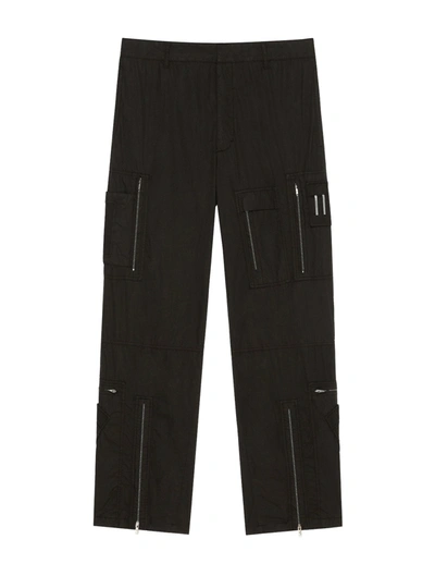 Givenchy Poplin Trousers With Multipockets With Zip In Black