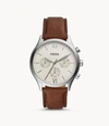 Fossil Men's Neutra Chronograph Brown Leather Strap Watch 44mm In Brown