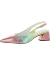 Franco Sarto Racer Womens Buckle Pointed Toe Slingback Heels In Green