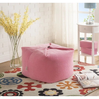 Loungie Magic Pouf 3-in-1 Ottoman, Bean Bag & Floor Pillow In Pink
