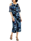CONNECTED APPAREL WOMENS PRINTED WIDE-LEG JUMPSUIT