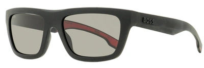 Hugo Boss Men's World Cup Sunglasses B1450s 003m9 Matte Black/red 57mm In Multi