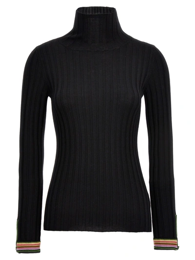 ETRO CONTRASTING PIPING SWEATER SWEATER, CARDIGANS BLACK