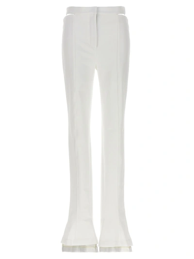 Mugler Cut-out Trousers White In Blanco