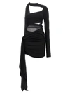 MUGLER CUT-OUT SHEER DRESS DRESSES BLACK