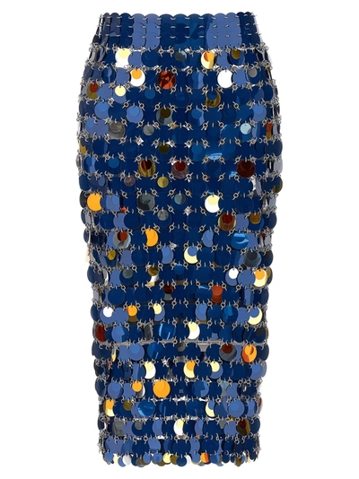 Rabanne Paillette-embellished Midi Skirt In Blue