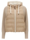 Brunello Cucinelli Solomeo Inserts Hooded Down Jacket Casual Jackets, Parka Beige