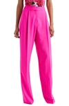 Oscar De La Renta Wide-leg Wool-blend Pants In Fuchsia