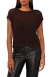 Halogen Open Stitch Cotton Crop Sweater Vest In Dark Roast