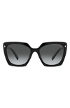 Prada Logo Square Acetate Sunglasses In Black Polarized