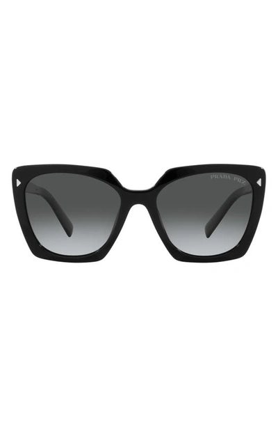 Prada Logo Square Acetate Sunglasses In Black