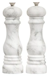Le Creuset Marble 2-piece Salt & Pepper Mill Set In White Marble