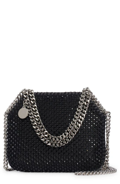 Stella Mccartney Falabella Mini Eco Crystal Shoulder Bag In Black