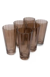 ESTELLE COLORED GLASS SUNDAY SET OF 6 HIGHBALL GLASSES