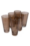 ESTELLE COLORED GLASS ESTELLE COLORED GLASS SUNDAY SET OF 6 HIGHBALL GLASSES