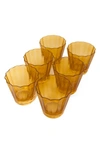 ESTELLE COLORED GLASS ESTELLE COLORED GLASS SUNDAY SET OF 6 LOWBALL GLASSES