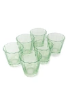 ESTELLE COLORED GLASS SUNDAY SET OF 6 LOWBALL GLASSES