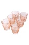 ESTELLE COLORED GLASS SUNDAY SET OF 6 LOWBALL GLASSES