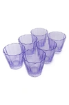 ESTELLE COLORED GLASS ESTELLE COLORED GLASS SUNDAY SET OF 6 LOWBALL GLASSES