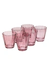 ESTELLE COLORED GLASS SUNDAY SET OF 6 LOWBALL GLASSES