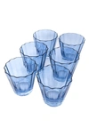 ESTELLE COLORED GLASS SUNDAY SET OF 6 LOWBALL GLASSES