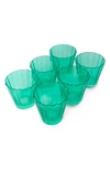 ESTELLE COLORED GLASS ESTELLE COLORED GLASS SUNDAY SET OF 6 LOWBALL GLASSES