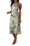 ASTR SANDRINE FLORAL HALTER DRESS