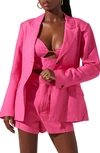 Astr Ayra Linen Blend Blazer In Pink