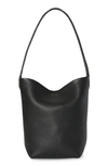 The Row Park Small Leather Shoulder Bag In Black Pld