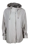 Brunello Cucinelli Water Resistant Outerware Jacket With Hood And Drawstring Hem. Curl On The Sleeve With Precious Jewe In Default Title