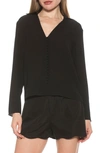 Alexia Admor Lori Long Sleeve Blouse In Black