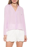Alexia Admor Lori Long Sleeve Blouse In Lilac
