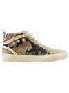 GOLDEN GOOSE GOLDEN GOOSE CAMOUFLAGE LEATHER MID STAR SNEAKERS