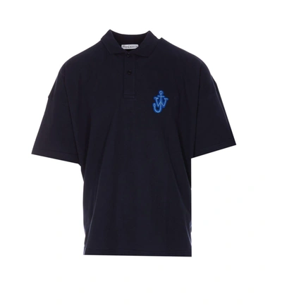 Jw Anderson Anchor Logo Patch T-shirt In Blue