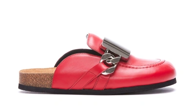 Jw Anderson Gourmet Chain Mule Loafers In Red