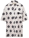 PALM ANGELS PALM ANGELS WHITE BOWLING SHIRT WITH ALL-OVER SHURIKEN PRINT IN COTTON WOMAN