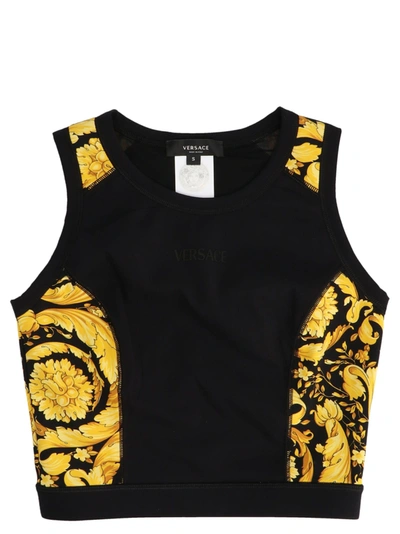 Versace Barocco Sporty Top In Black