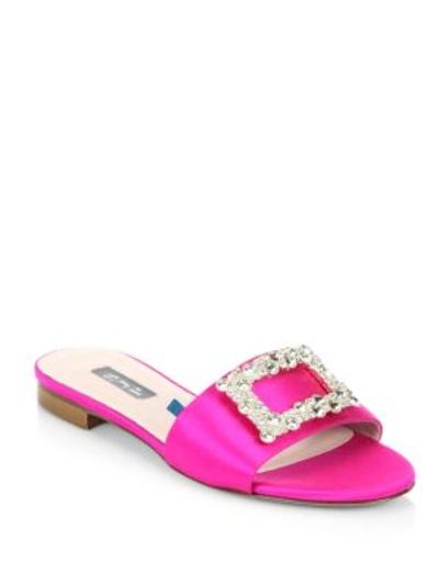 Sjp By Sarah Jessica Parker 10mm Grace Embellished Satin Sandals, Fuchsia In Candy