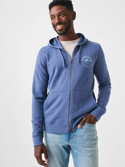 Faherty Charleston Long-sleeve Terry Zip Hoodie In Faded Navy