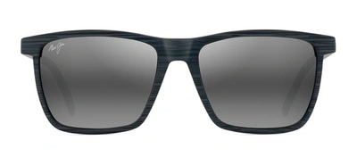 Maui Jim One Way Mj 875-14 Square Polarized Sunglasses In Grey