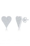 Simona Heart Design Diamond Stud Earrings, (0.25 Ct. T.w.) 108 Stones In Sterling Silver In Silver