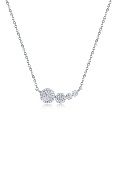 Simona Sterling Silver Diamond Round Pendant Necklace